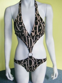 zwarte monokini letters maat 34  #202