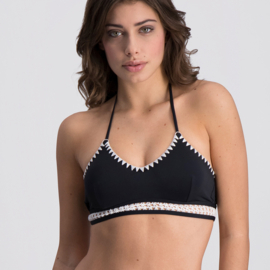 MELT CROCHET bikinitop halter zwart XS