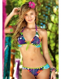 Fiz 517 triangle bikini M 38B 38C  roze/blauw