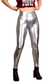 sexy lak legging cameltoe L zilver