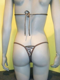 string Monokini "Danielle" grijs wetlook M 36/38