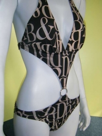 zwarte monokini letters maat 34  #202