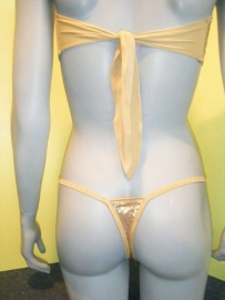 string Monokini "Danielle" goud pailletjes M 36/38