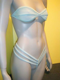 B'Fun mesh bandeau stringbikini blauw
