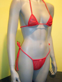B'Fun mesh micro bikini rood