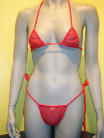 B'Fun mesh micro bikini rood