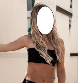 Palmtree neoprene bandeau bikini S