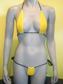 sexy string bikini geel/zwart 32 34 (P)