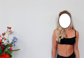 Palmtree neoprene bandeau bikini S