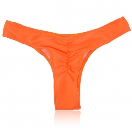 scrunch ribbel stringbroekje oranje 38 (XL)