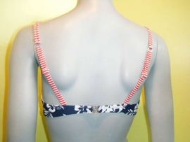 blauw-witte bloemen bikinitop 38B