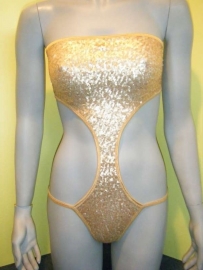 string Monokini "Danielle" goud pailletjes M 36/38