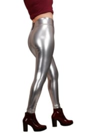 sexy lak legging cameltoe L zilver