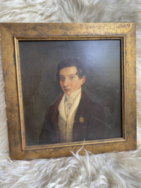 Antiek 19e-eeuws Olieverfportret op Paneel – Parijs, 1831 (Romantiek)