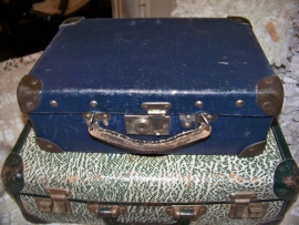 Klein blauw koffertje