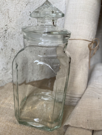 Oude glazen snoeppot