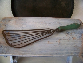 Spatel met groen houten handvat