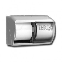 Duo toiletrol dispenser voor traditionele rollen wit kunststof