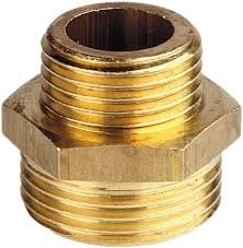 Dubbele nippel messing 1" 3/4