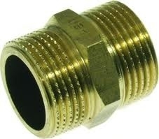 Dubbele nippel messing 3/4