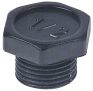 blindstop H 20,5mm draad 1/2" kunststof SB 28