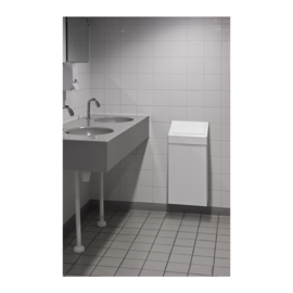 Afvalbak wit metaal 50 liter