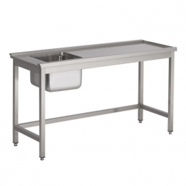 Aanvoertafel RVS 1600x750x850 met spoelbak
