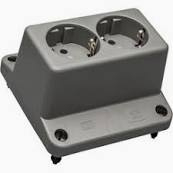 ABB Installatiedozen en -kasten deksel 3640 met 2-voudig stopcontact - grijs