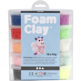 Foam Clay, glitterkleuren, 10x35gr