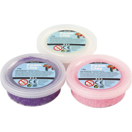 Foam Clay, paars, roze, wit, 3x14gr