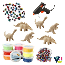 Knutselpakket * Foam Clay dino's! vanaf 6 kids | Knutselpakketten vanaf 6 | van Jansen