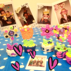 Kinderfeestje * Foam Clay bloempotje met Instaxfoto! *