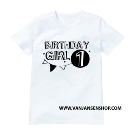 Birthday Girl - verjaardag shirt met 1 (of 2 of 3 etc.) jaar