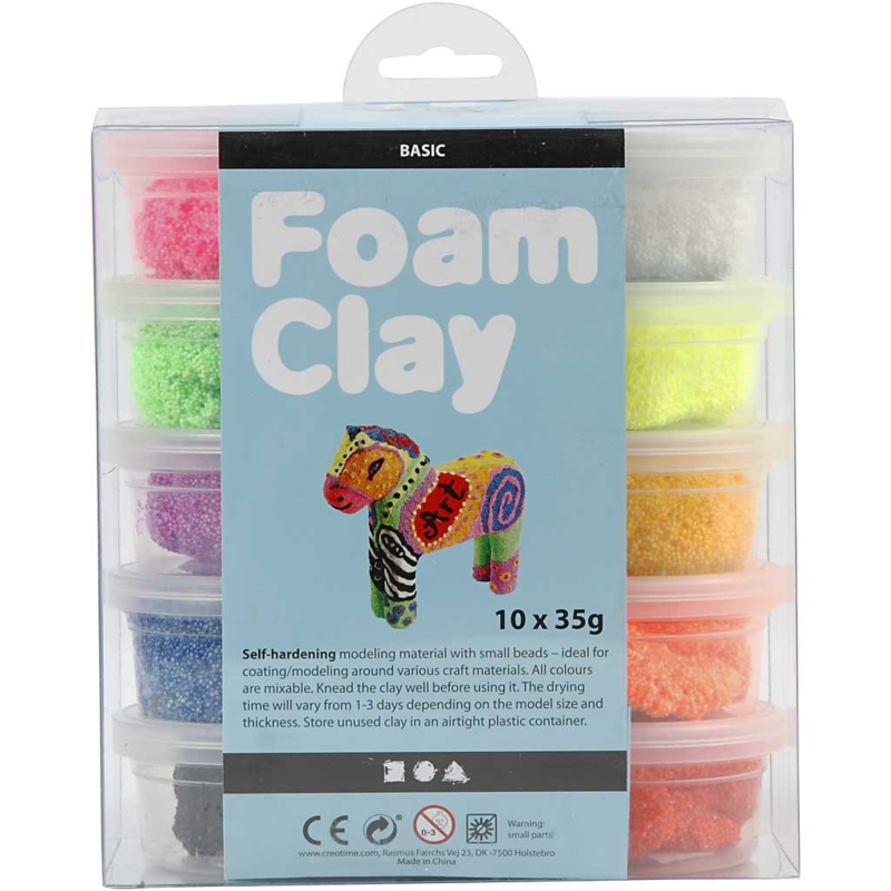 hobby Salie Diagnostiseren Foam Clay, basiskleuren, 10x35gr | Foam & Silk Clay | Bij van Jansen