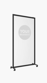 Extendable floor stand screen with frame