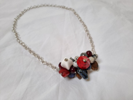 Rood | zand | blauw korte ketting 