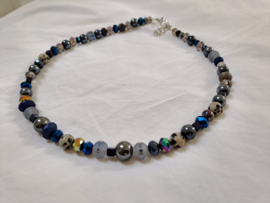 Blauw korte ketting