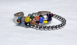 Armband set kleurmix | zilver