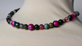 Roze | groen korte ketting