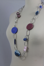 Roze | violet | paars lange ketting