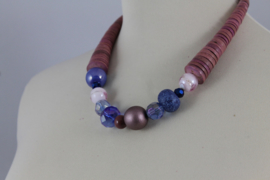 Roze | violet korte ketting