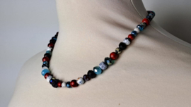 Rood | aqua | petrol | zwart | wit korte ketting