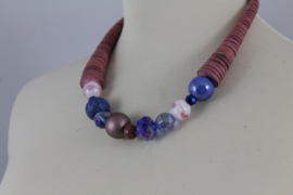 Roze | violet korte ketting