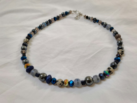 Blauw korte ketting