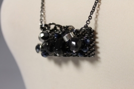 Zwart | zilver lange ketting