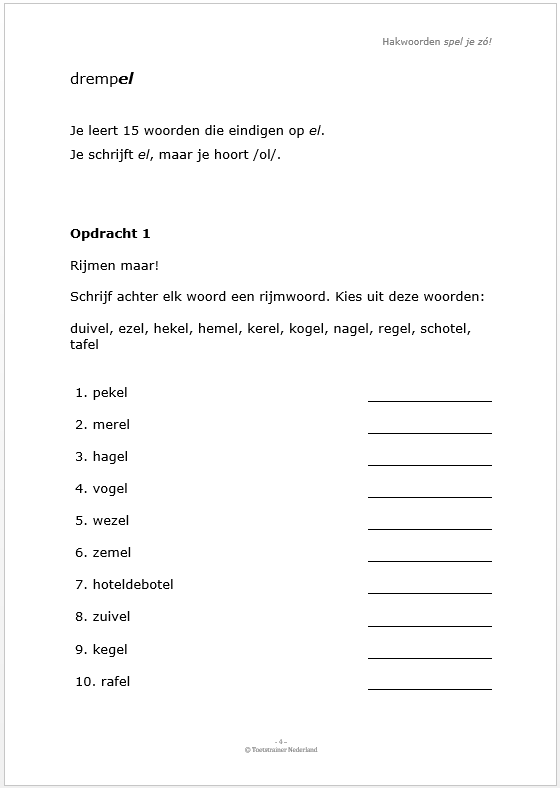 Hakwoorden spel je zó!