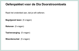 Oefenpakket  2 DIA Doorstroomtoets (online opgaven)