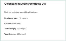Oefenpakket  DIA Doorstroomtoets (online opgaven)