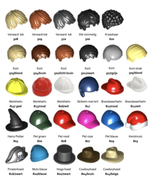 5 poppetjes in een lijst