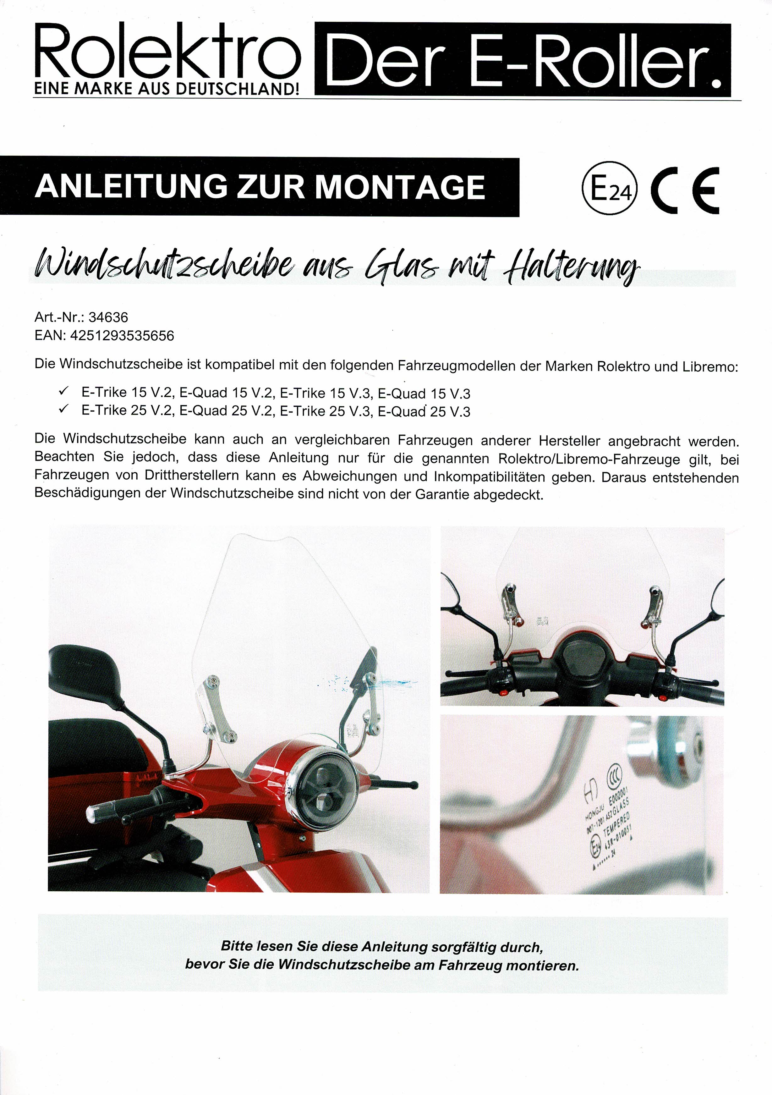 Rolektro WINDSCHERM voor de E-trike / E-quad